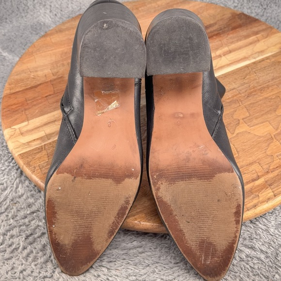 Madewell Fiona Black Leather Heel Pointed Toe Boot Side Zip MA452 Women Size 8 - Picture 7 of 8